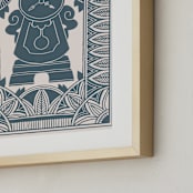 "Cogsworth from Disney's Beauty And The Beast " - Art Print in Porcelain by Katharine Watson - Frame Close-up
