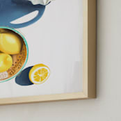 "Flatlay Lemon Study No.2" - Art Print in Lemon Yellow by Kinga Subject - Frame Close-up