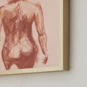 "Walking Ahead" - Art Print in Blush by Jenny Partrite - Frame Close-up