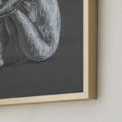 "Round" - Art Print in Charcoal Gray by Anne Morrison - Frame Close-up