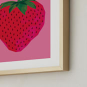 "Strawberry" - Art Print in Pink by Shari Margolin - Frame Close-up