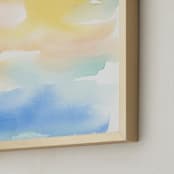 "Coastal Sunset" - Art Print in Lemon by Lindsay Megahed - Frame Close-up