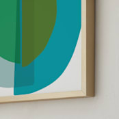 "seeds of blue" - Art Print in blue green by tina johnson - Frame Close-up
