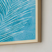 "Fern Fossil" - Art Print in Blue Sky by Lindsay Megahed - Frame Close-up