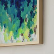 "Awake at Night" - Art Print in Peacock by Holly Whitcomb - Frame Close-up