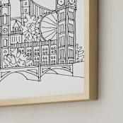 "London Sketchbook" - Art Print in black & white by Krissy Bengtson - Frame Close-up