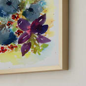 "All the Flowers" - Art Print in Navy by Lindsay Megahed - Frame Close-up