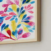 "Energy of Leaves" - Art Print in coral by Anna Marie Farmer - Frame Close-up