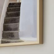 "Seaside in Santorini" - Art Print in Santorini Stone by Saltwater Designs - Frame Close-up