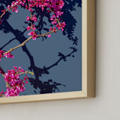 "Red Bud Blue" - Art Print in Brilliant Magenta by Katie Craig - Frame Close-up