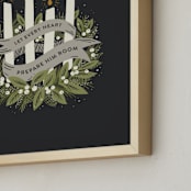 "Advent Wreath" - Art Print in Cocoa by Laura Hankins - Frame Close-up