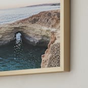 "Ocean Beach" - Art Print in Light Denim by LindseyErin - Frame Close-up