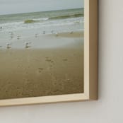 "Seaside triptych III" - Art Print in Bright Mint by Lying on the grass - Frame Close-up