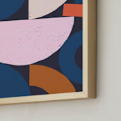 "Playblocks" - Art Print in Midnight blue by Francesca Iannaccone - Frame Close-up