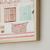 "Varanasi Layers and Stripes " - Art Print in Blush by LindseyErin - Frame Close-up