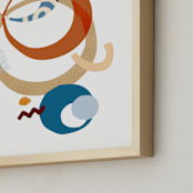 "Finding a New Balance" - Art Print in avian blue by ThirtyOne Illustrations - Frame Close-up