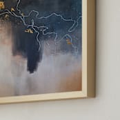 "Unto Ashes" - Art Print in Midnight Blue by Christine Olmstead - Frame Close-up