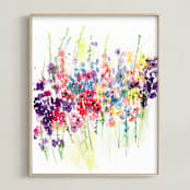 "Floral Affair" - Art Print in cherry by Lindsay Megahed - Framed