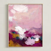 "Sunset in the Garden" - Art Print in Blush by Britt Mills - Framed