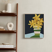 "Striped Vase" - Art Print in Olive Green by Morgan Kendall - In a Room