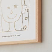"Your Drawing As Foil Art Print" - Custom Foil Print in Gold by Minted - Frame Close-up