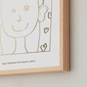 "Your Drawing As Foil Art Print" - Custom Foil Print in Gold by Minted - Frame Close-up