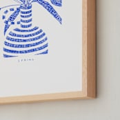 "Spring" - Art Print in Cobalt Blue by Pati Cascino - Frame Close-up
