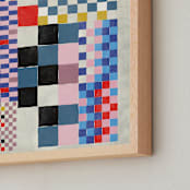 "Checker Madness" - Art Print in Marine Blue by Krissy Callahan - Frame Close-up