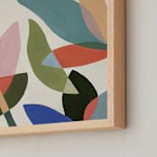 "Garden in Bloom" - Art Print in Moss Green by Katherine Moynagh - Frame Close-up