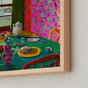 "After Tea" - Art Print in Sienna by Jess Franks - Frame Close-up