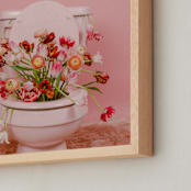 "Fertile Blooms" - Art Print in Tulip Field Pink by Theresa Bear - Frame Close-up