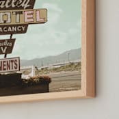 "Valley Motel" - Art Print in Mist by Elky Ink - Frame Close-up