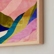 "Mountain landscape I" - Art Print in rainbow pink by Mojca Dolinar - Frame Close-up