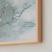 "Cloud Mountains" - Art Print in Blue Green by Shraddha Dharia - Frame Close-up