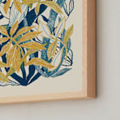 "My Hiding Place" - Art Print in Yellow Ochre by Catilustre - Frame Close-up