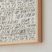 "Roast Chicken" - Art Print in Cream by Elliot Stokes - Frame Close-up