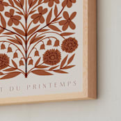 "Les Plantes I" - Art Print in Rust by Katharine Watson - Frame Close-up
