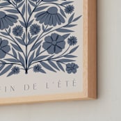 "Les Plantes II" - Art Print in Sky Blue by Katharine Watson - Frame Close-up
