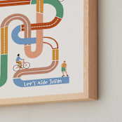 "So many roads to ride" - Personalized Art Print in Earthy by Pati Cascino - Frame Close-up