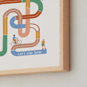 "So many roads to ride" - Personalized Art Print in Earthy by Pati Cascino - Frame Close-up
