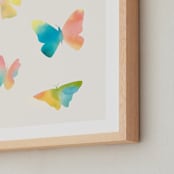 "Watercolor butterflies" - Art Print in Sky by Lindsay Megahed - Frame Close-up
