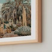 "Cali Cacti" - Art Print in Powder Blue by Irene Suchocki - Frame Close-up