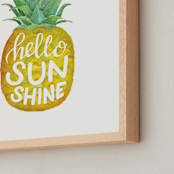 "Sunshine Pineapple" - Art Print in Pineapple Yellow by Stardust Design Studio - Frame Close-up