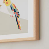 "Cockatiel geometry" - Art Print in Cockatiel yellow by Tati Abaurre - Frame Close-up
