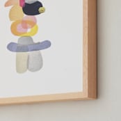 "feathered totem" - Art Print in feather grey by tina johnson - Frame Close-up