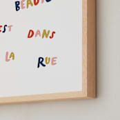 "Beauty is in the Street" - Art Print in Navy by June Letters Studio - Frame Close-up
