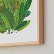 "Banana Leaf Bouquet" - Art Print in Tropical Green by Madeline Trait - Frame Close-up
