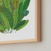 "Banana Leaf Bouquet" - Art Print in Tropical Green by Madeline Trait - Frame Close-up