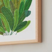 "Banana Leaf Bouquet" - Art Print in Tropical Green by Madeline Trait - Frame Close-up