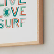 "Live Love Surf" - Art Print in Seaweed by Chasity Smith - Frame Close-up